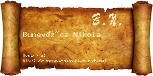 Bunevácz Nikola névjegykártya